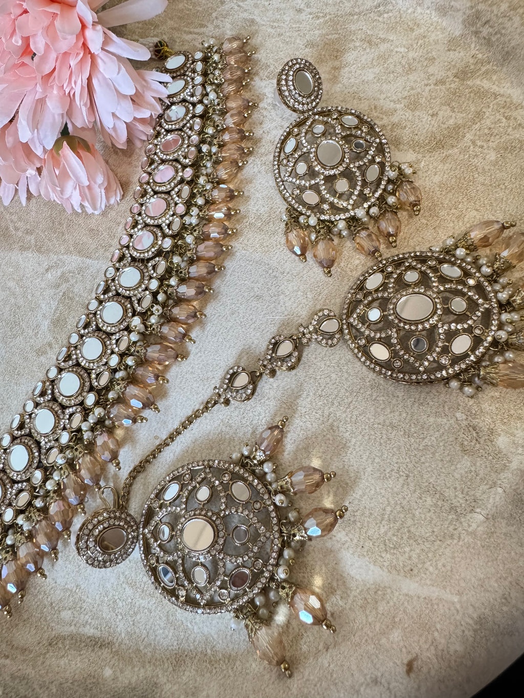 Sheesha Choker Set (Champagne Gold)