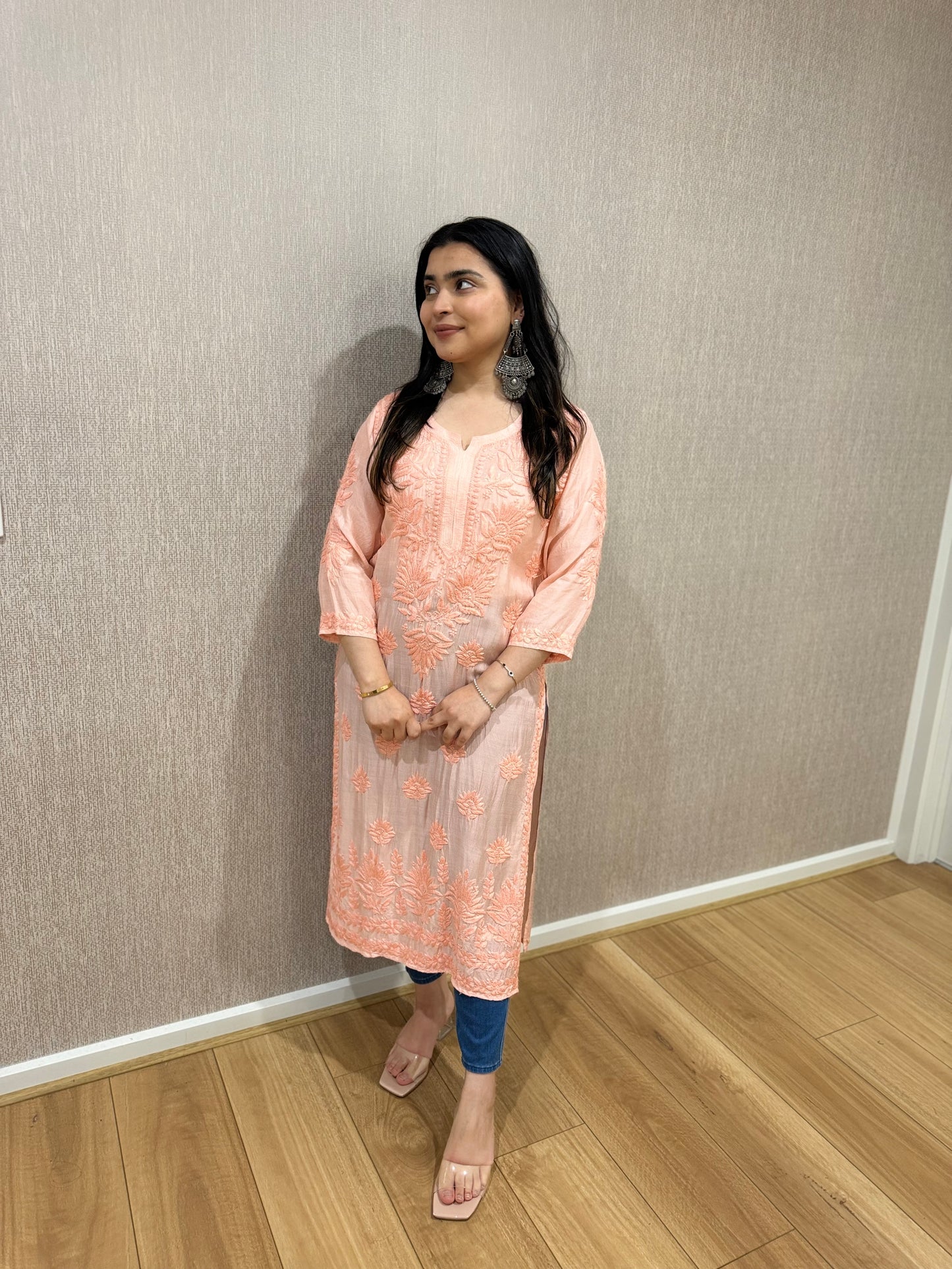 Muslin Kurti Peach